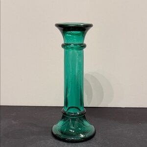 Vintage  Emerald Green Indiana Glass Candlestick Bud Vase